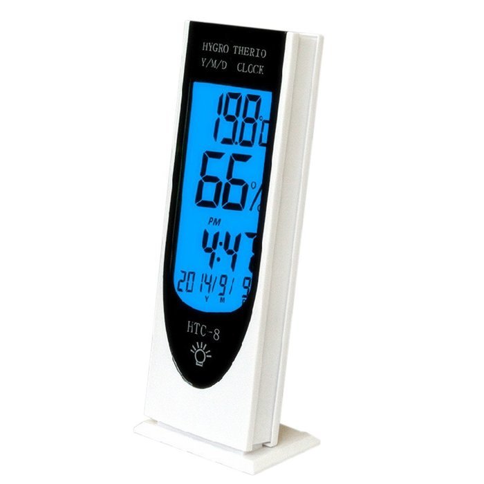 Jofan Shake to Light Blue LCD Indoor Humidity Monitor Gauge Temperature Sensor Hygrometer Thermometer with Time... N3