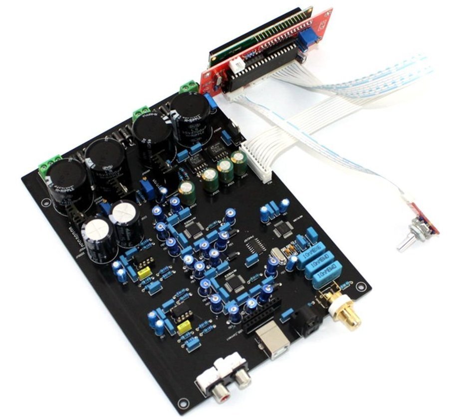 AK4490EQ 2pcs + AK4118 Double and Soft Control Board Support DOP DSD & Coaxial 192KHZ & Optical 96KHZ & LED Screen