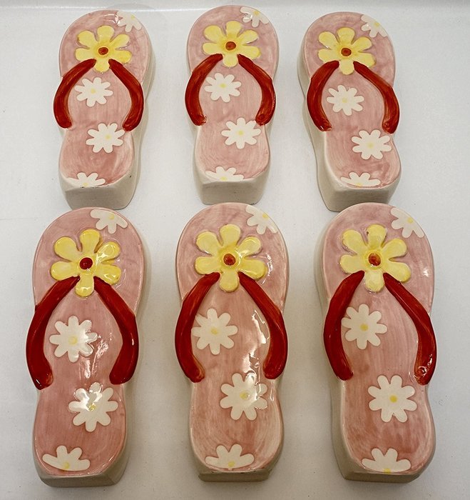 AD Trend "Italian Style" 28379 Radiators Humidifier, Ceramic, Pink Slipper Shape (Pack of 6)