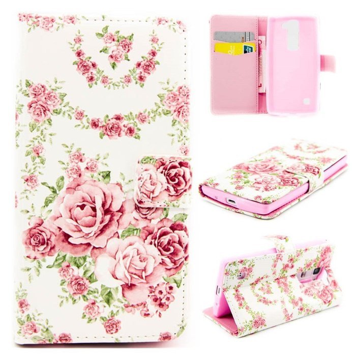LG Leon/LG Tribute 2 LS665 Case-Yaheeda Pu Leather Wallet Flip Open Pocket ID Card Holder Slots Case Pouch Cover... N17