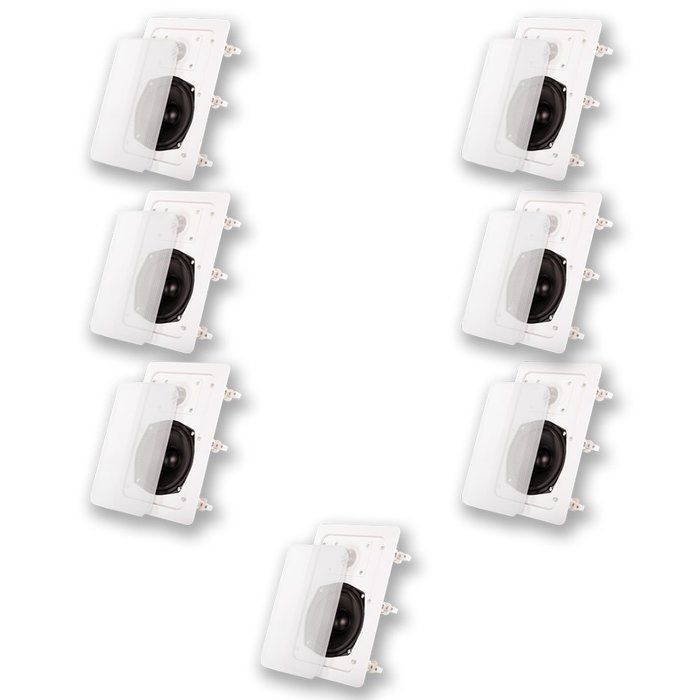Acoustic Audio IW191 In Wall 7 Speaker Set 2 Way Home Theater 1400 Watt IW191-7S