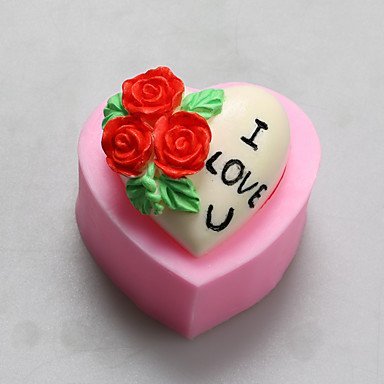 Y&XL&H Valentine Rose Love You Chocolate Silicone Molds,Cake Molds,Soap Molds,Decoration Tools Bakeware