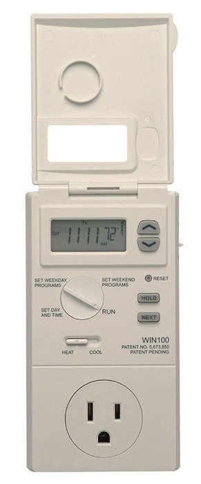 WIN100 Heating Cooling Programmable Outlet Thermostat N2