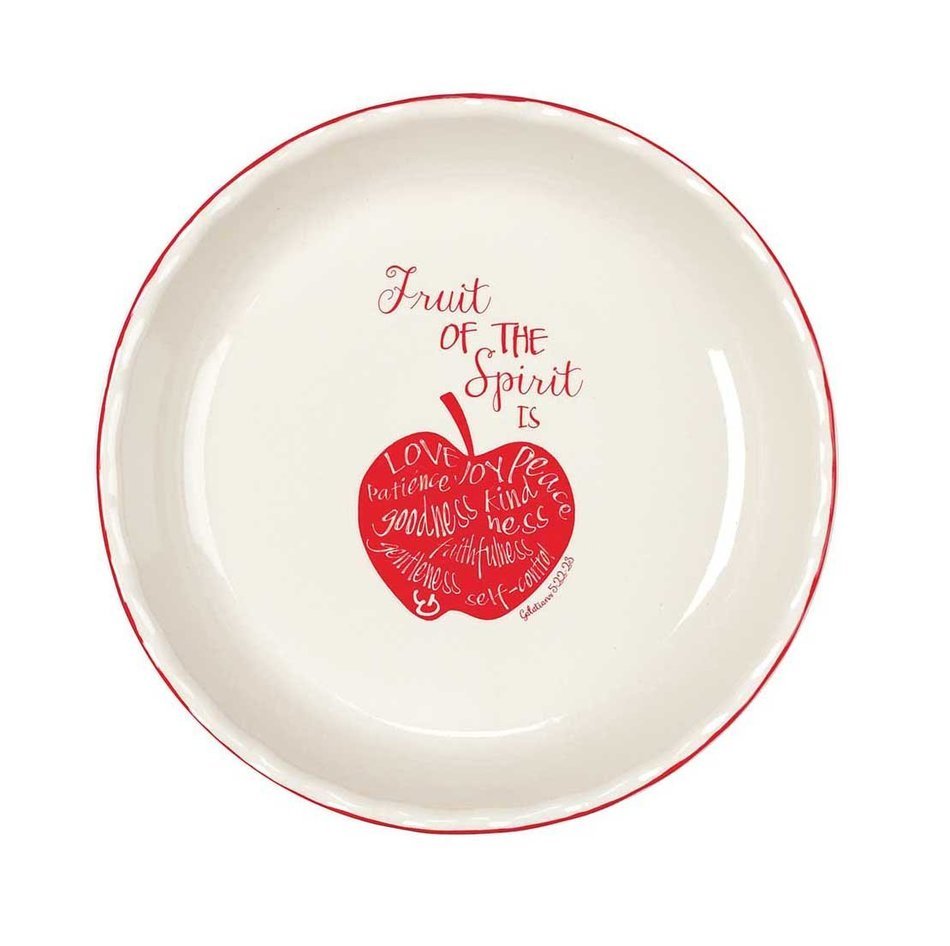 Fruit of the Spirit Stoneware Deep Pie Plate 10"