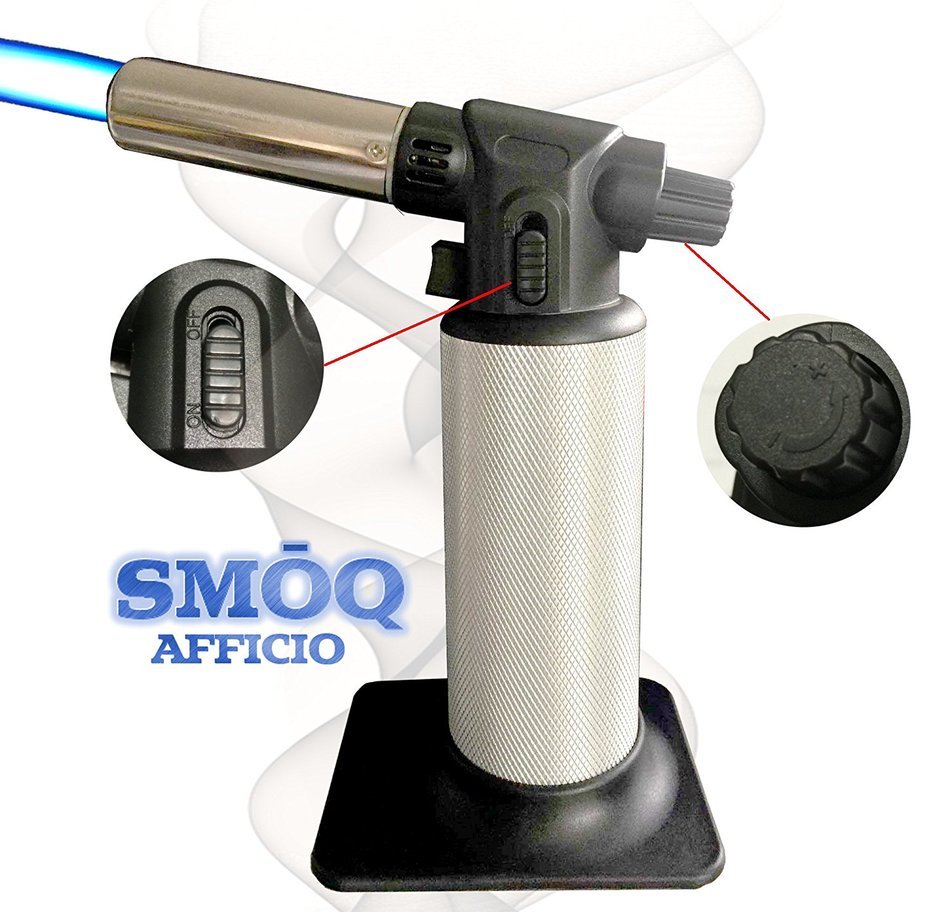 SMOQ Afficio Creme Brulee Ramekins with Precision Culinary Torch SMQ-113, Baking, Dipping Bowl, Souffle (White...