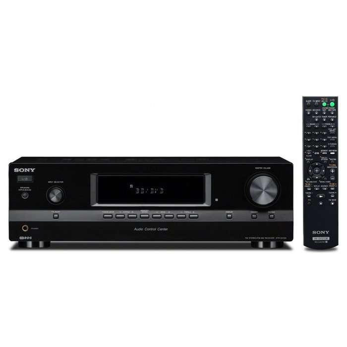 Sony STRDH130AV Receiver w/Power Strip, Wire and Two RCA Plug Bundle
