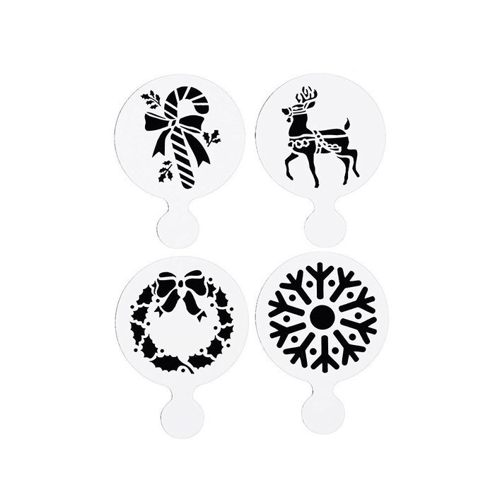 DECORA 16 Pieces Cake Cappuccino Coffee Barista Stencils Templates Strew Pad N6