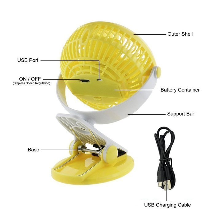 Niceshop&reg; 360 Degree Rotation USB or 18650 Battery Powered Portable Super Mute PC Laptop Notebook Computer External... N10