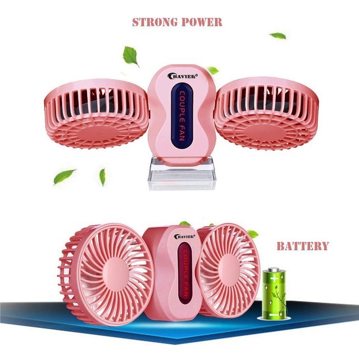 USB Mini Fan,BAVIER&reg; Couples mini fan,Sound-free design Desktop Fan,Portable USB Fan,3 Speed Adjustable,USB Cooling... N8