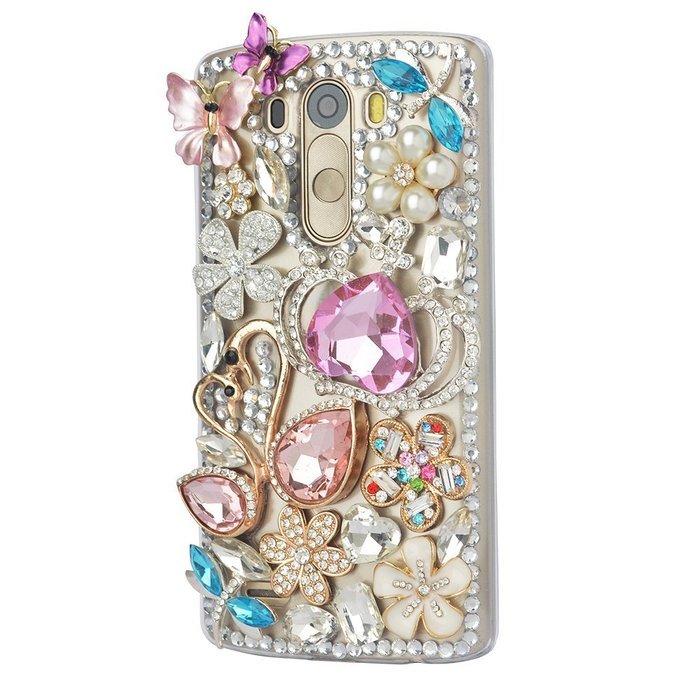 LG Stylus 2 Case,LG G Stylo 2 LS775 Case,Yaheeda Studded Rhinestone Crystal Bling Clear Hard Case Cover for LG... N39