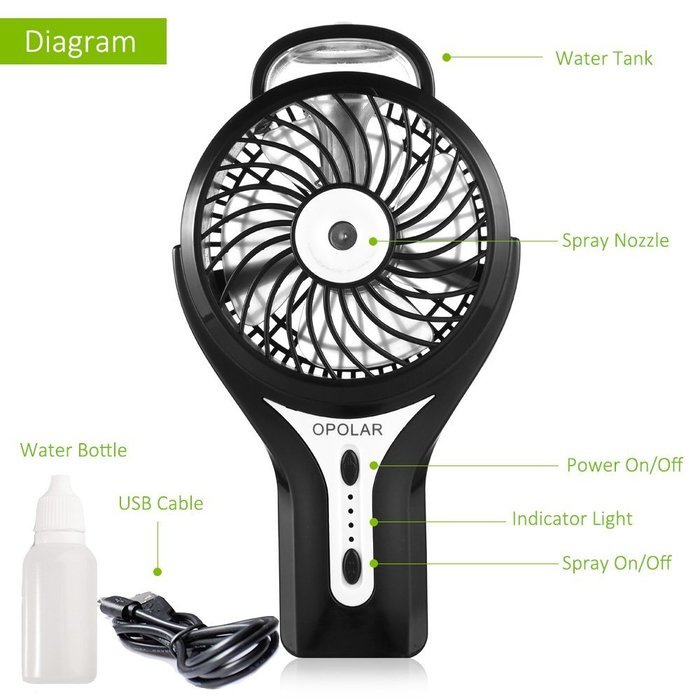 OPOLAR Portable Rechargeable Fan, Mini USB Fan with Upgraded 2200mAh LG Battery, Personal Cooling for Traveling... N4