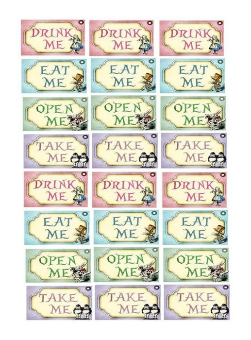 Alice In Wonderland Cupcake Toppers Edible Wafer Paper BUY 2 GET 3RD FREE