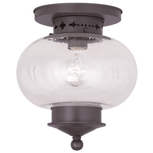 Livex Lighting 5036-07 Harbor 1-Light Ceiling Mount, Bronze by Livex Lighting