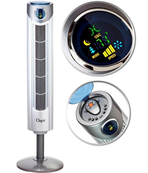 Ozeri Ultra 42 inch Wind Fan - Adjustable Oscillating Tower Fan with Noise Reduction Technology N3