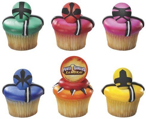 12 ct - Power Rangers Samurai Force Cupcake Rings