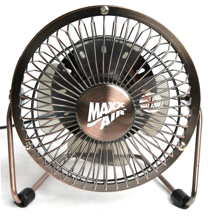 MaxxAir HVDF4 High Velocity 4-Inch Metal 5V Desk Fan with 4 Aluminum Blades N2