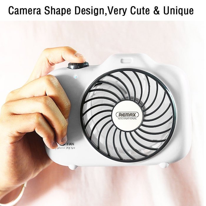 REMAX USB Fan Battery Rechargeable 2200mAh 18650 Mini Electric Fan 4.5h 4 Blades Clip on Desk Silent Blower N34