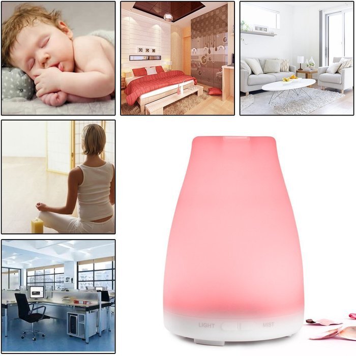 Toprime® 100ML Aroma Essential Oil Cool Mist Humidifier with Waterless Auto Shut-off and 7 Color LED Lights Changing... N2