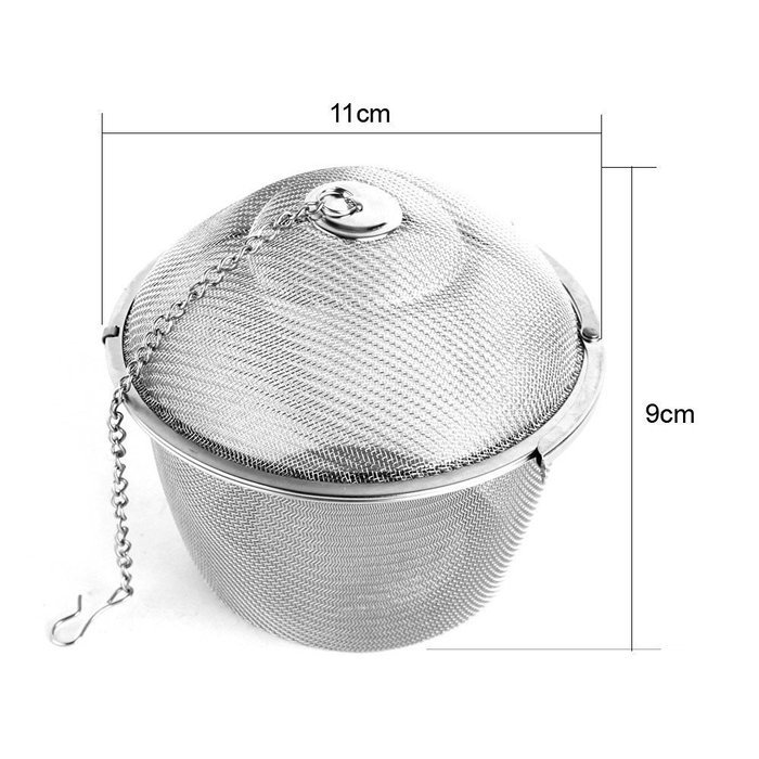 Vivian Extra Large Stainless Steel Twist Lock Mesh Tea Ball Tea Strainer Filter Spice Infuser 11cm/4.3 inch Pack...