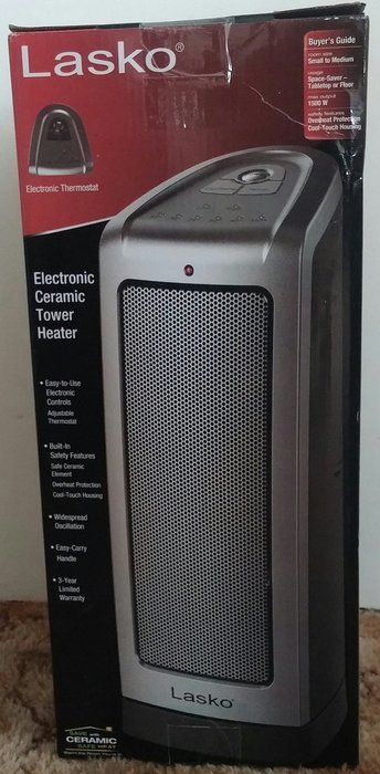 Lasko Electronic Ceramic Tower Heater with Electric Control Model CT 16511 - Fully Assembled - 16 '' Tall With... N4