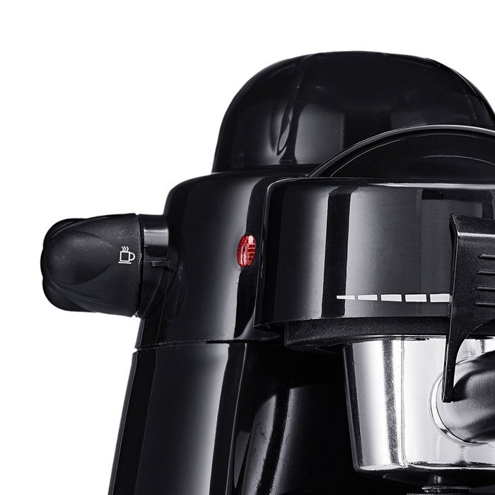 BELLA Personal Espresso Maker with Built-in Steam Wand and 5 Bar Pressure, black