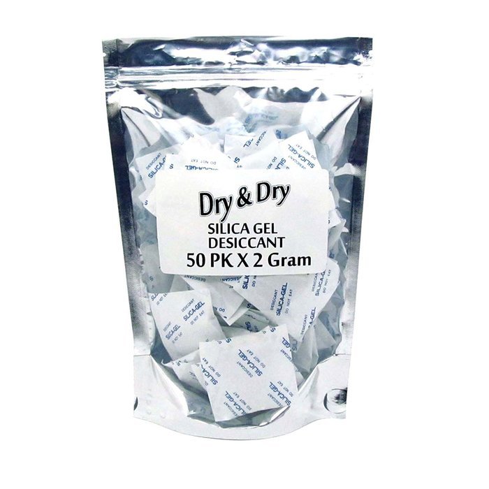 2 Gram Pack of 100 "Dry&dry" Silica Gel Packets Desiccant Dehumidifiers N4