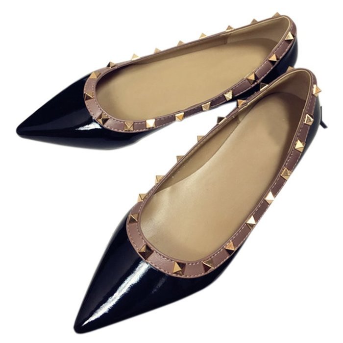 Yaheeda Fashion Flat Wild Rivet Shallow Mouth Women's shoes with pointed N9