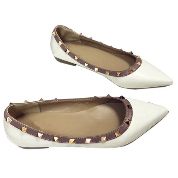 Yaheeda Fashion Flat Wild Rivet Shallow Mouth Women's shoes with pointed N10