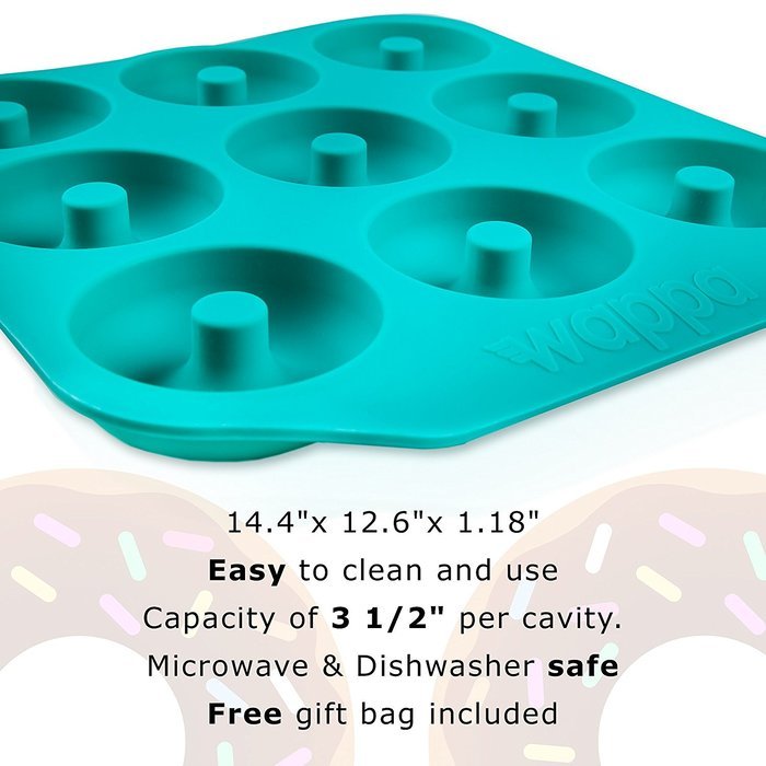 Large Donut Pan &ndash; Non-stick Silicone Donut Mold Made Of Heavy Duty, Heat Resistant Material To Bake 9 Full Size...