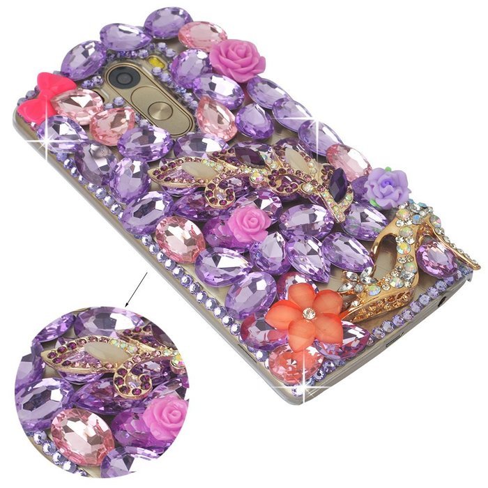 LG G5 Case, LG G5 Bling Case-Spritech(TM) 3D Handmade Colorful Diamond Bling with Butterfly Flower Decoration... N28