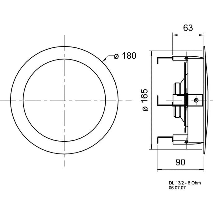 Visaton HiFi Ceiling Loudspeaker 13cm 30w 8 Ohm [VS-DL13/2T]