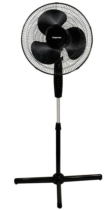 Impress IM-717B Oscillating Stand Fan, 16-Inch, Black
