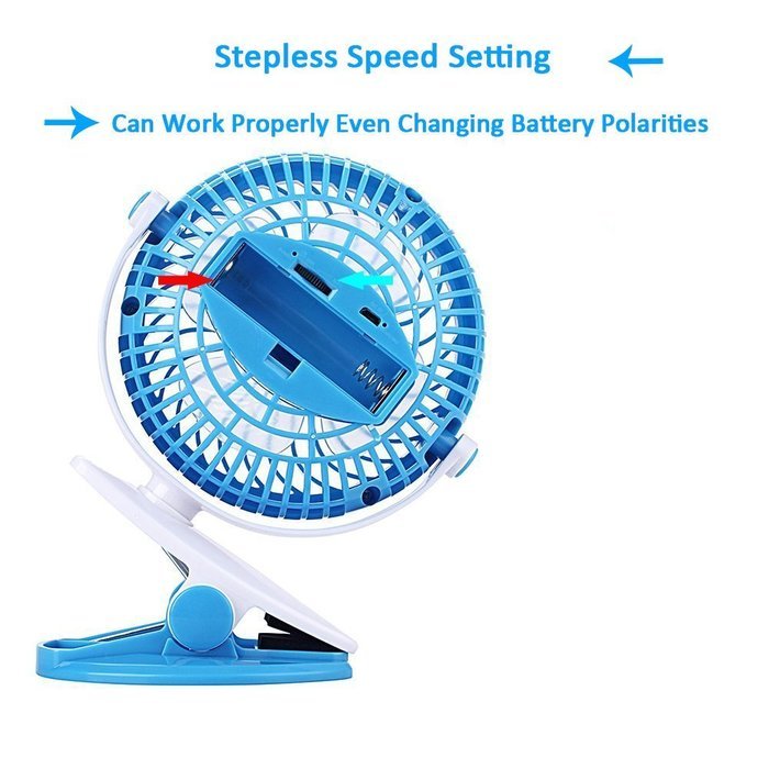 AOTOP Rechargeable Clip on Fan, Quietness, Adjustable (Pink) N6