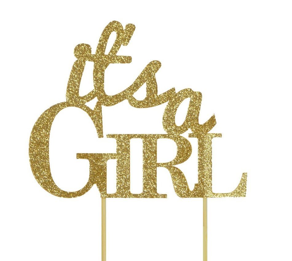 All About Details Gold It's-a-girl Cake Topper