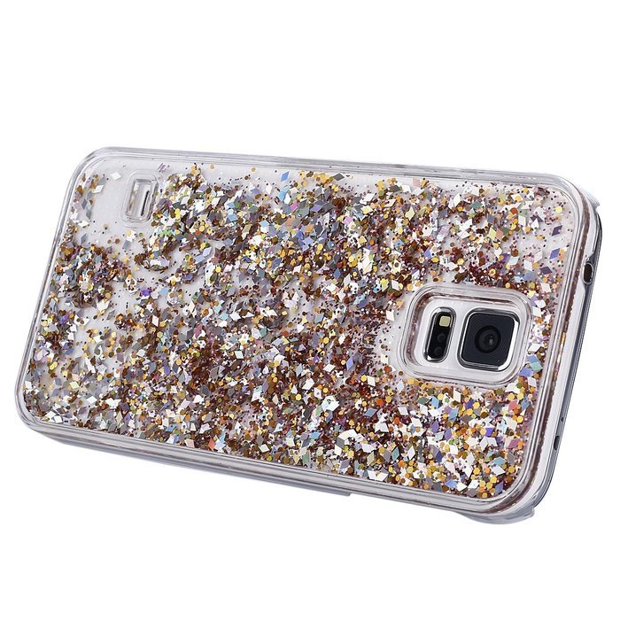 Galaxy S5 Case,Galaxy S5 Liquid Cover,PHEZEN Christmas Tree Santa Claus Design Cool Quicksand Moving Stars Bling... N30