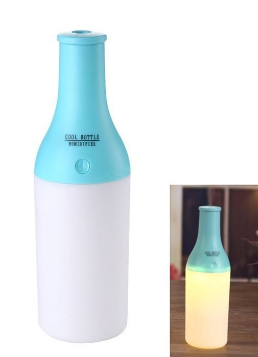 Mayskey Portable Cool Bottle 180ml USB Ultrasonic Humidifier Atomizer with LED Light (Green) N7