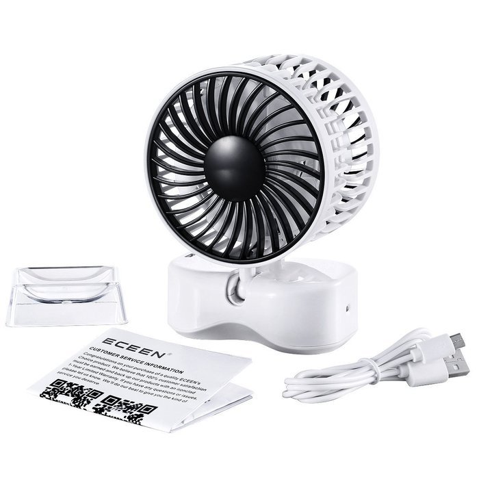 ECEEN Mini Personal Couples Fan Handheld Folding 350 Degree Rotating Dual Head Fan Portable Powered by Battery... N17