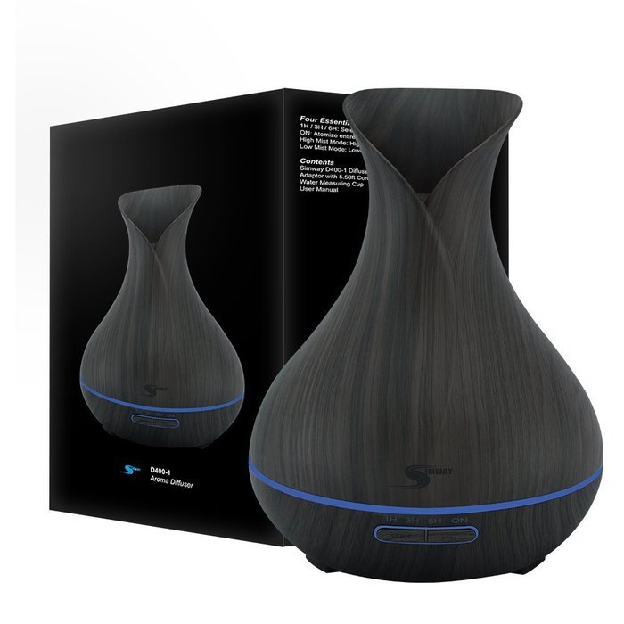 Aroma Essential Oil Diffuser, Simway 400ml Ultrasonic Cool Mist Aroma Humidifier with Waterless Auto Shut-off,... N2