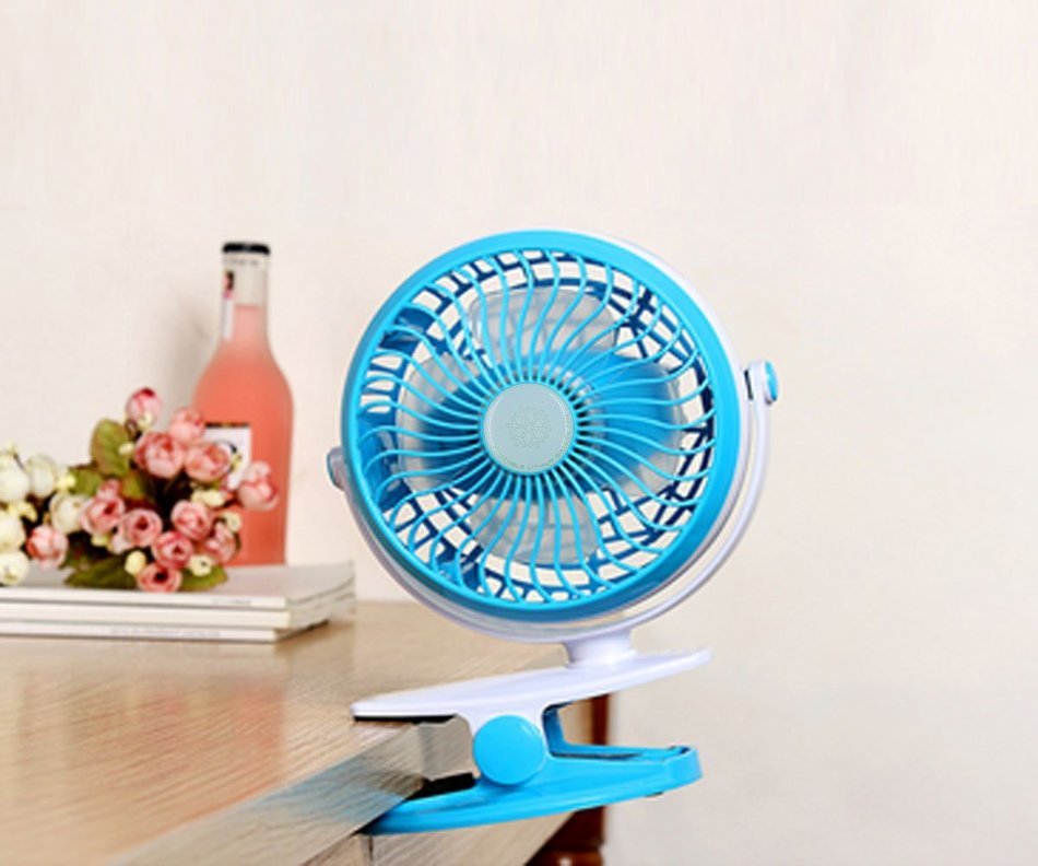 Glowseen USB Clip on Outdoor Fan Rechargeable Battery Desk Fan with 6.5 ft/2M Micro USB Cable (Black) N8