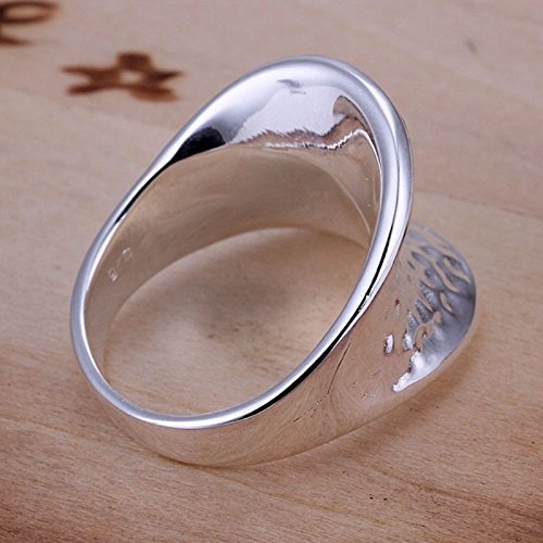 New Women 925 Sterling Silver Plated Fashion Wide Thumb Band Solid Ring Jewelry
