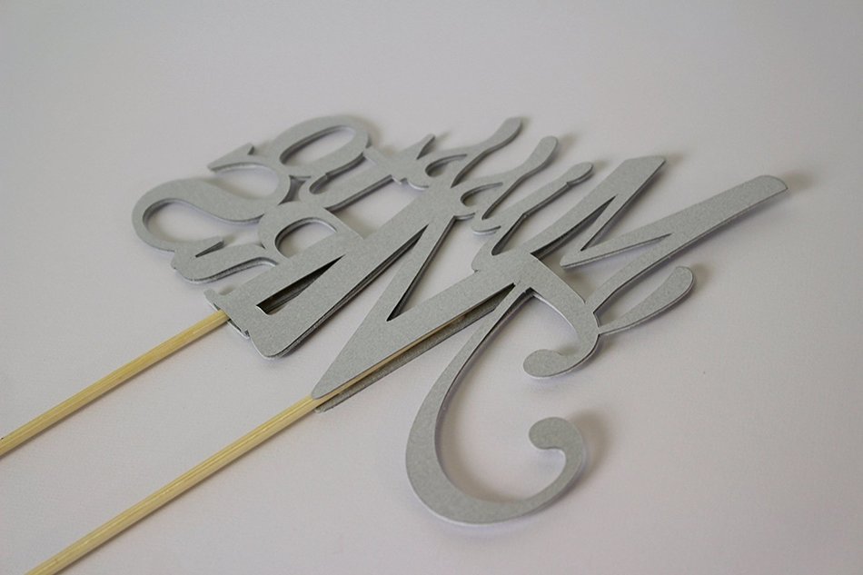 All About Details Silver Miss To Mrs Cake Topper