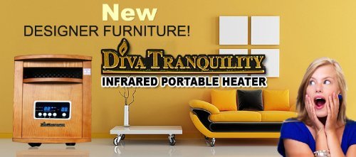 New Diva Tranquility 1500 Watts Vintage Style Infrared Portable Space Heater with Remote Control N5
