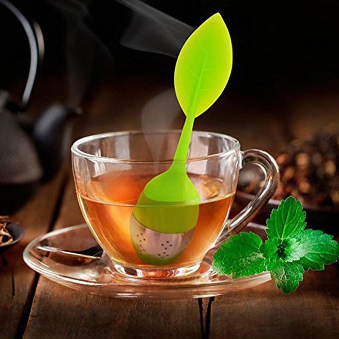 Toyofmine Tea Infuser - Set of 5 Silicone Handle Stainless Steel Strainer Drip Tray Included - Tea Steeper - Leaf... N2
