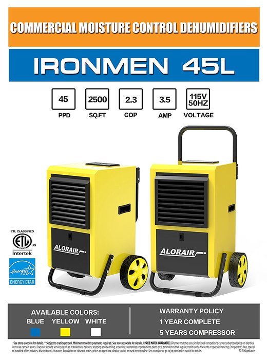 AlorAir Dehumidifier 70 Pint for Cleaning and Restoration