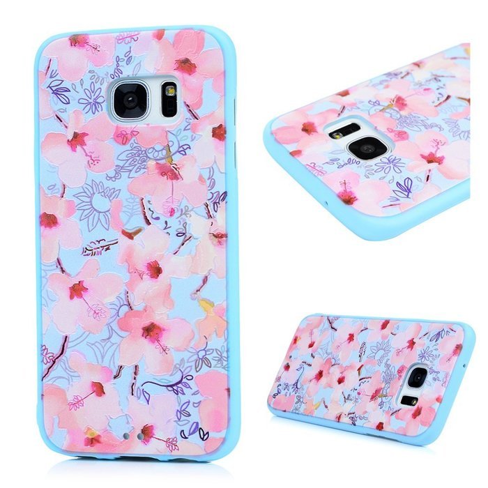 S7 Edge Case,Samsung Galaxy S7 Edge Case - Shockproof TPU Rubber Skin Gel Bumper Case 3D Basso-relievo Cute Colorful... N27