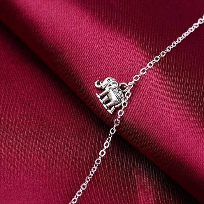 Barefoot Ankle Bracelet Foot Leg Chain Silver Elephant Charm Women Retro Jewelry N2
