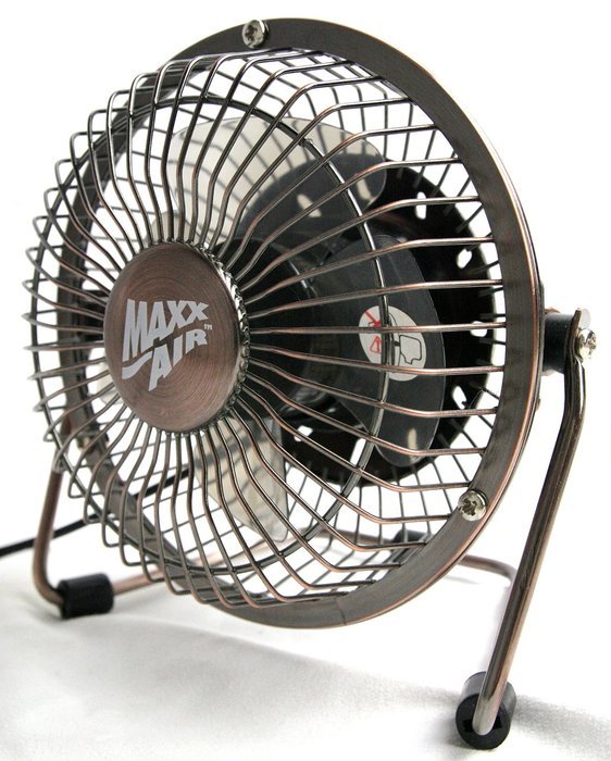 MaxxAir HVDF4 High Velocity 4-Inch Metal 5V Desk Fan with 4 Aluminum Blades N3