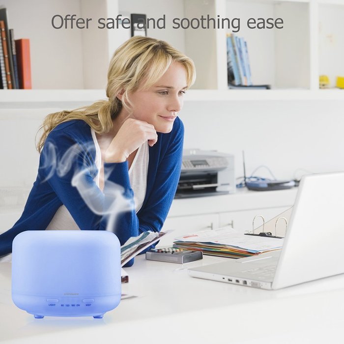 URPOWER Aromatherapy Essential Oil Diffuser Humidifier with 4 Timer Settings Waterless Auto Shut-off and 7 LED... N2
