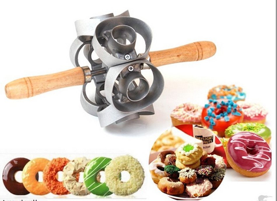 Donut Maker Cutter 6 Sides Roller Revolving Mold Doughnut Tool Fondant Cake Bread Desserts