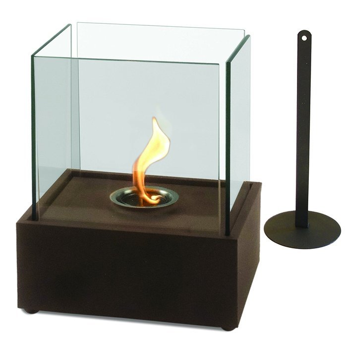 Pacific Decor Rectangular Metal Table Fireplace, Brown
